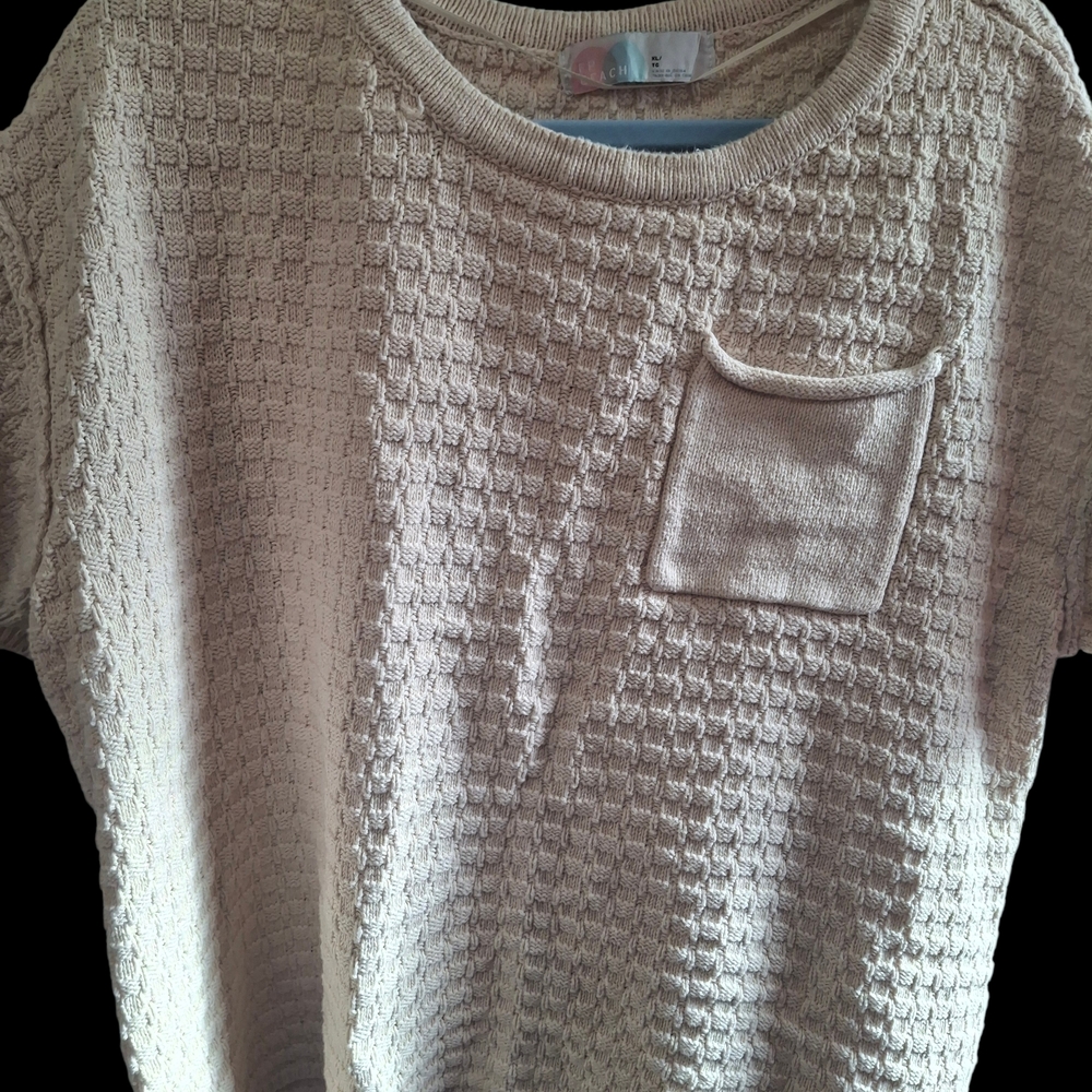 Textured Creamy White Short Sleeve Top